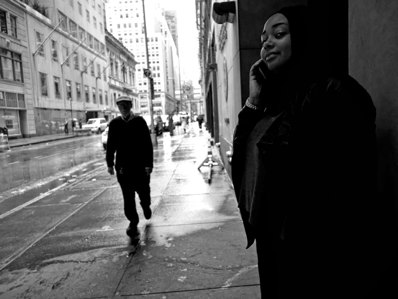 Woman in doorway, New York 2014